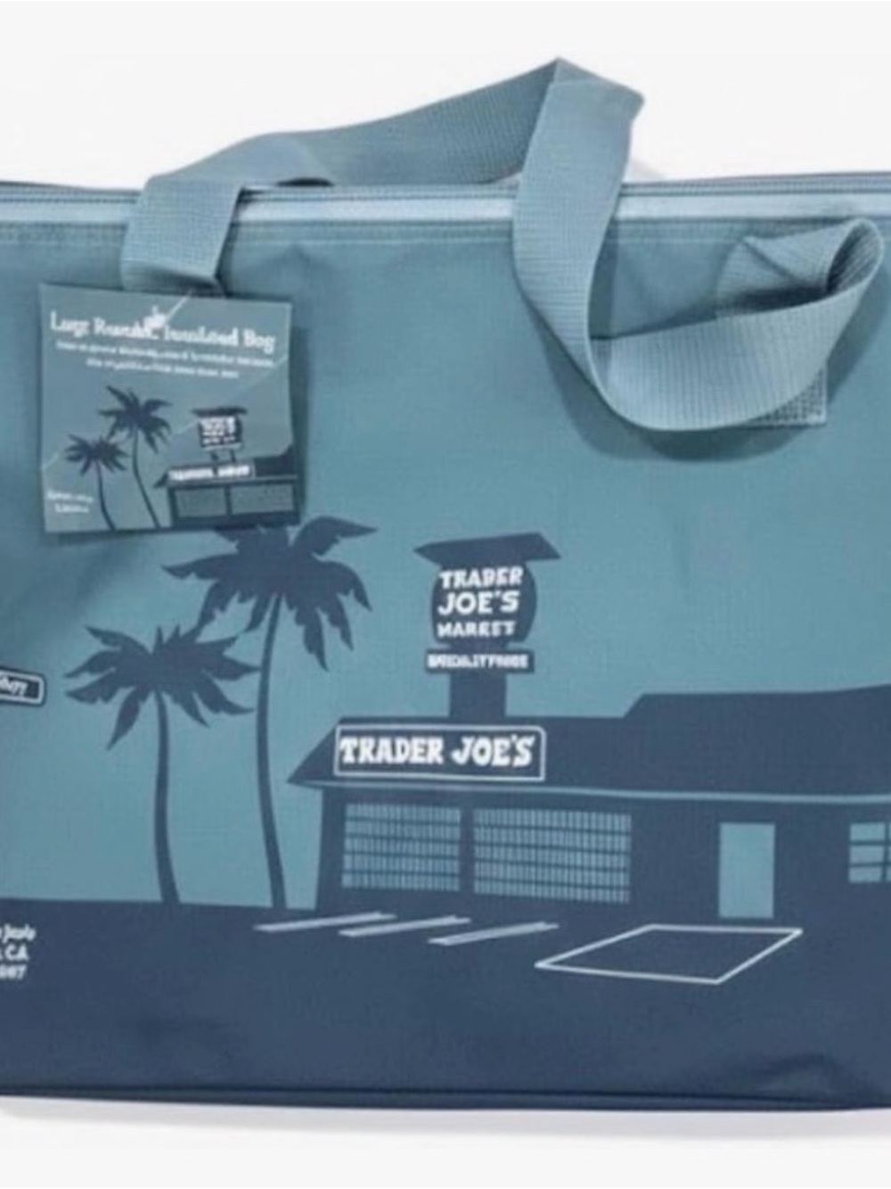Trader Joe’s Large Insulated Tote Bag 8 gallons - Dusty Blue-